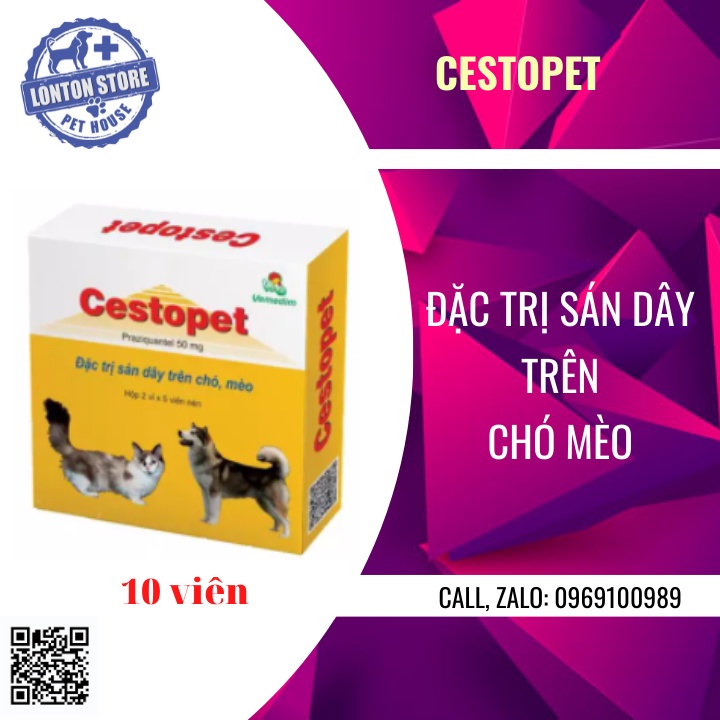 VEMEDIM Cestopet- Viên tẩy sán dây trên chó, mèo Lonton store