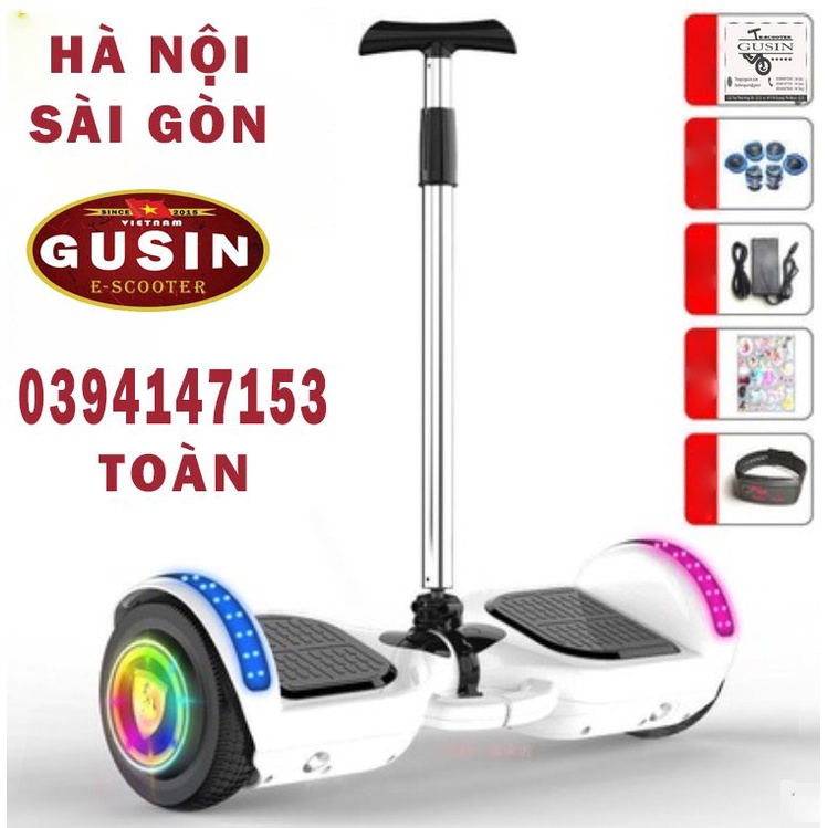 xe tự cân bằng 2 bánh 6.5inch Màu Trắng siêu đẹp / có Viđeo test / E-scooter Gusin cam kết bảo hành 2 năm