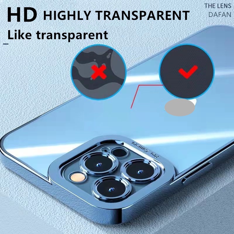 Ốp điện thoại silicon trong suốt mạ viền sang trọng bảo vệ camera nhẹ cho iPhone 13 12 11 Pro Max XR XS Max 7 8 Plus