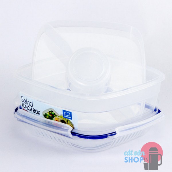 Hộp Salad Lock&Lock kèm khay nước sốt 950ml 1.6L HSM8440T HSM8450T