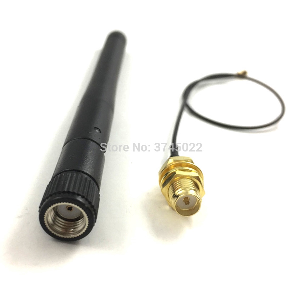 1pcs 2.4Ghz Wifi Antenna Gain 3dbi Rubber Antenne RP-Sma Male Plug + 1pcs Sma Cable 15cm With RP-Sma Female Jack