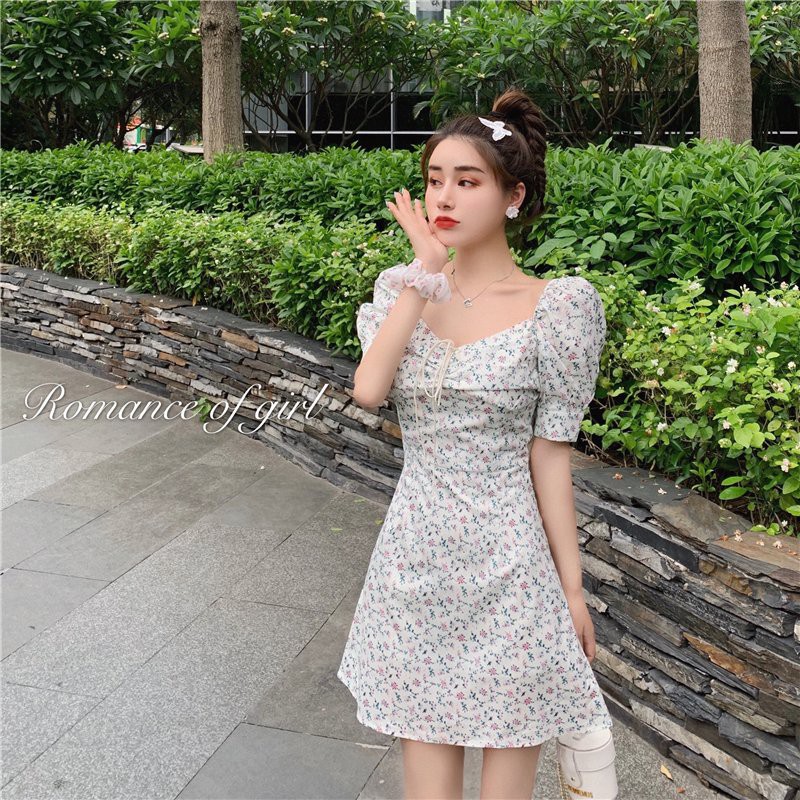 Đầm Nữ, Váy Nữ Họa Tiết Hoa Nhí Cố Vuông Dáng Ôm SIXTEEN. | BigBuy360 - bigbuy360.vn