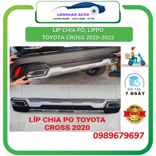 Lip Chia Pô xe TOYOTA CROSS 2020 - 2022 , Lippo NHỰA ABS 2 MÀU ĐEN MẠ