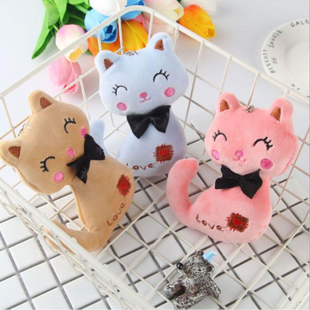 Móc Khóa Hình Mèo Nhồi Bông 12cm Dễ Thương