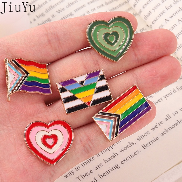 Huy Hiệu Cài Áo Tráng Men Họa Tiết Hoạt Hình Cầu Vồng/Khủng Long/Cầu Vồng LGBT