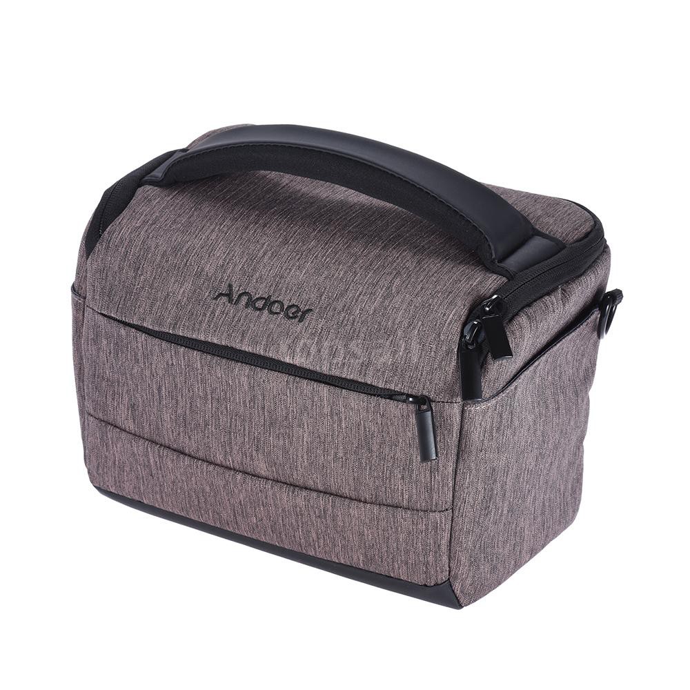 ☪Top☪ Andoer Cuboid-shaped DSLR Camera Shoulder Bag Portable Fashion Polyester Camera Case for 1 Camera 2