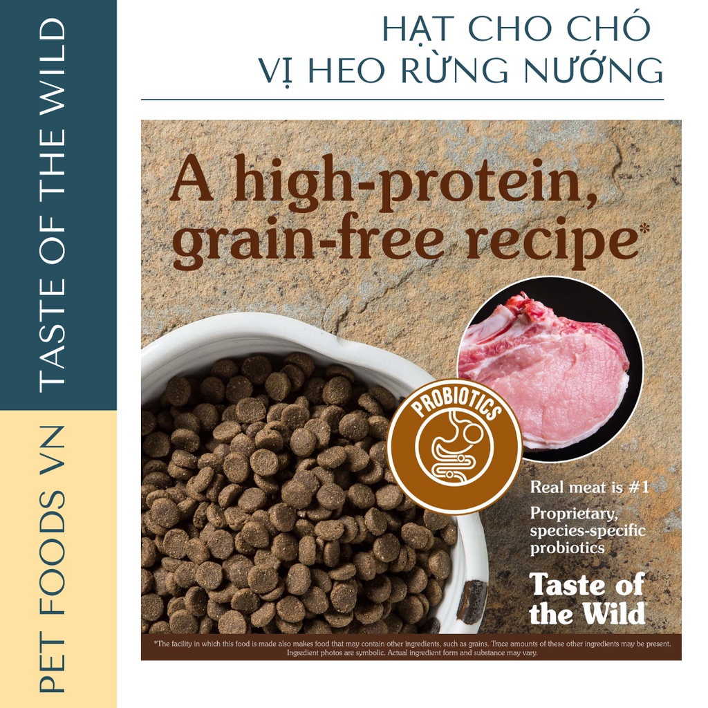 Hạt cho chó TASTE OF THE WILD Southwest Canyon 500g vị Heo Rừng Nướng