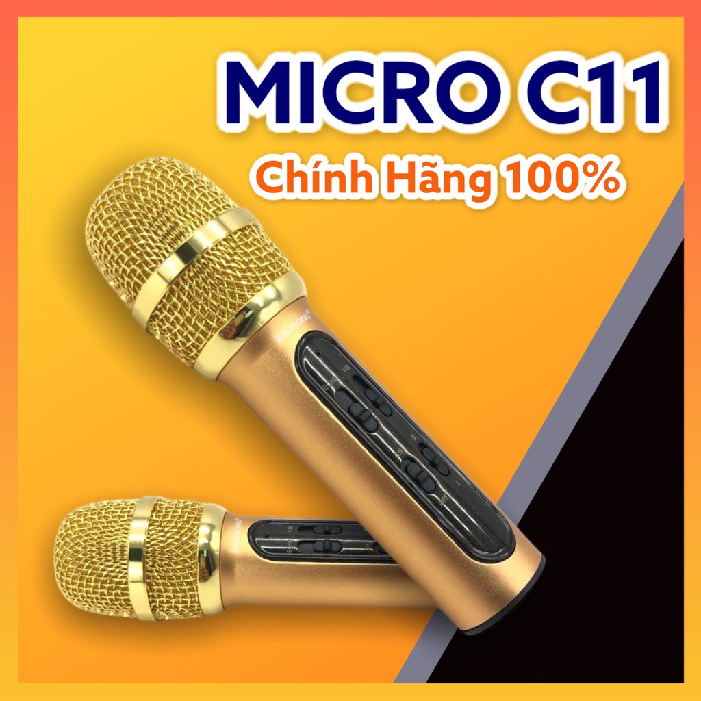 [Mã ELHACE giảm 4% đơn 300K] Micro C11 Thu Âm Hát Livestream ⚡ CHÍNH HÃNG ⚡ Âm Thanh Cực Hay + TẶNG KÈM 01 TAI NGHE