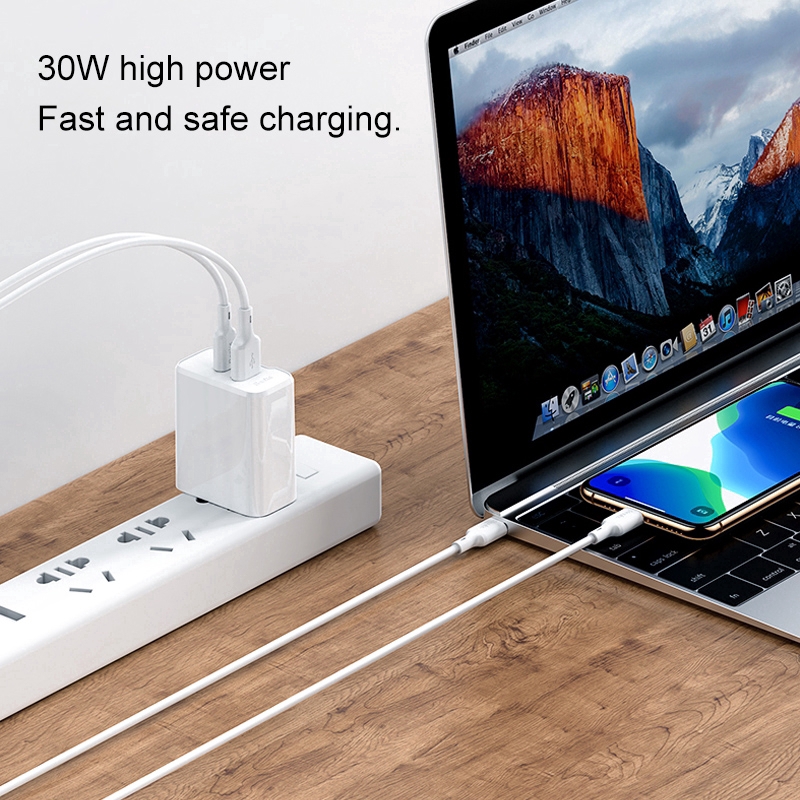 [Benks Official] Benks Cục sạc USB loại C 2 cổng 30W PD cho Apple/Huawei