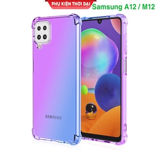 Ốp lưng Samsung A12 / M12 dẻo TPU đa sắc lồi 4 góc chống sốc chống va đập mạnh