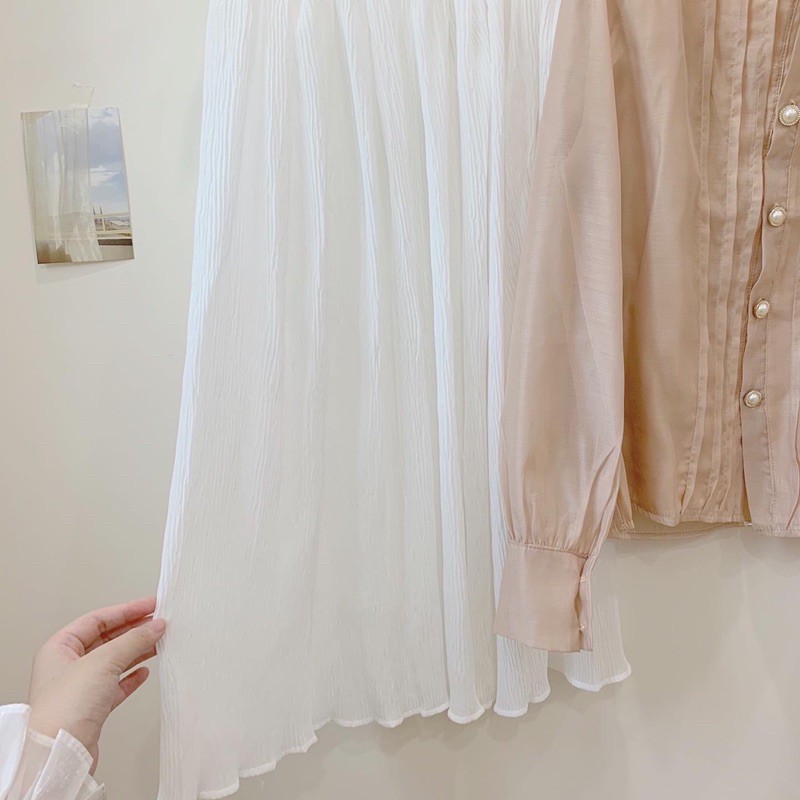 Moony Top 3 màu & Chân váy voan xếp ly