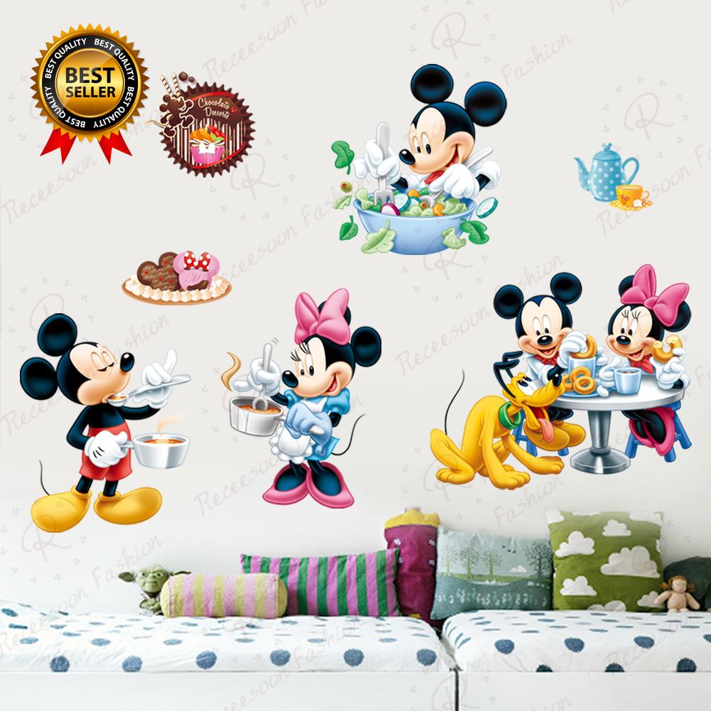 Sticker dán tường hình Mickey và Minnie dùng trang trí phòng cho trẻ