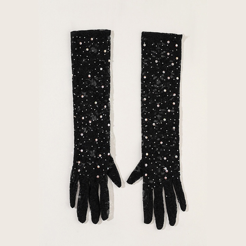 Găng Tay Ren Đính Đá Lấp Lánh Bảo Vệ Toàn Diện Cho Nữ