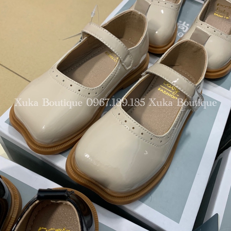 Giày Da Đế Mềm Bé Gái Cao Cấp - Giày Da Bóng Trơn Đầu Vuông Công chúa Hàn Quốc Size từ 1 đến 12 tuổi 198255