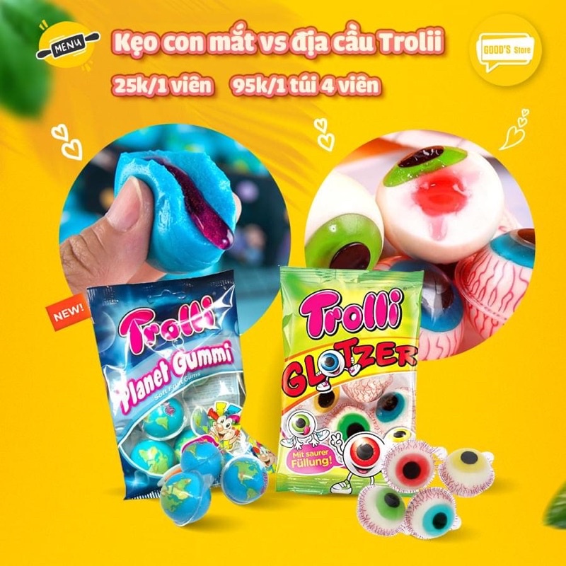 KẸO DẺO TROLLI TRÒN CÓ NHÂN ( ĐỊA CẦU/ CON MẮT)