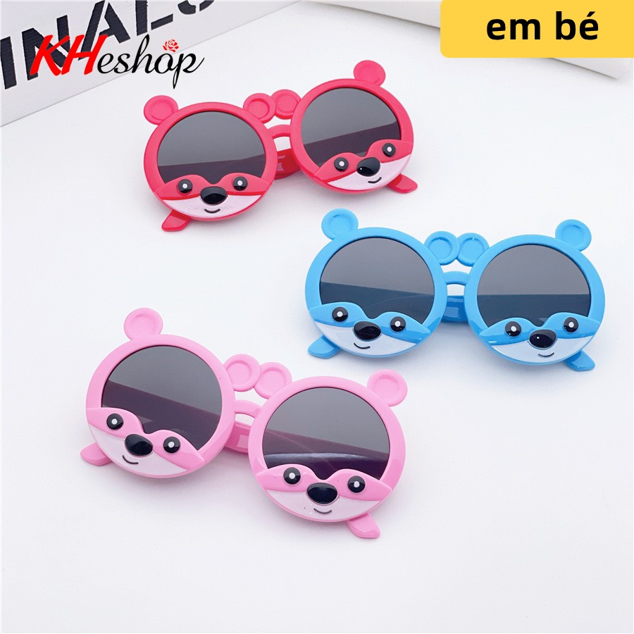 Kính râm hình hoạt hình Gấu dễ thương, bảo vệ mắt của bé khỏi tác hại UV mã Y1617