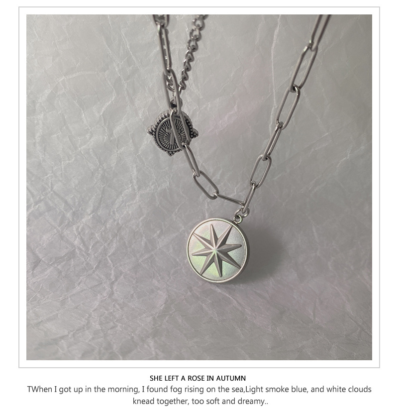 Dây Chuyền Thép Titan Nhiều Lớp Mặt Ngôi Sao Phong Cách Hip Hop Mới 22715