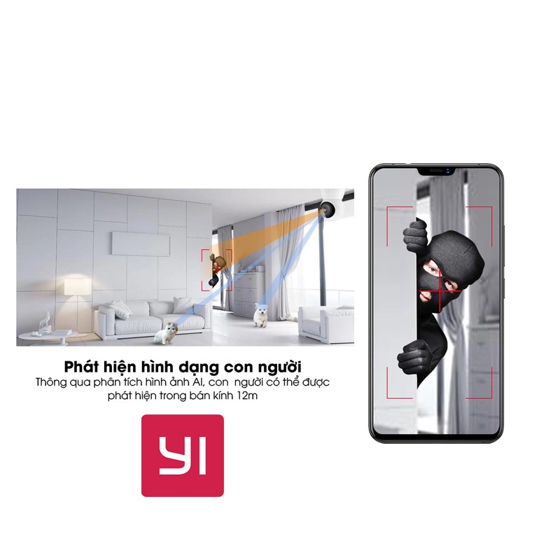 Camera Wifi YI PDB208 chính hãng, độ phân giải 2.0Mpx FULLHD 1080P, kèm thẻ nhớ 128GB