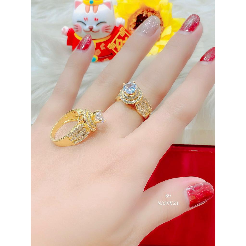 Nhẫn nữ UHA mạ vàng 18K đính đá CZ N339
