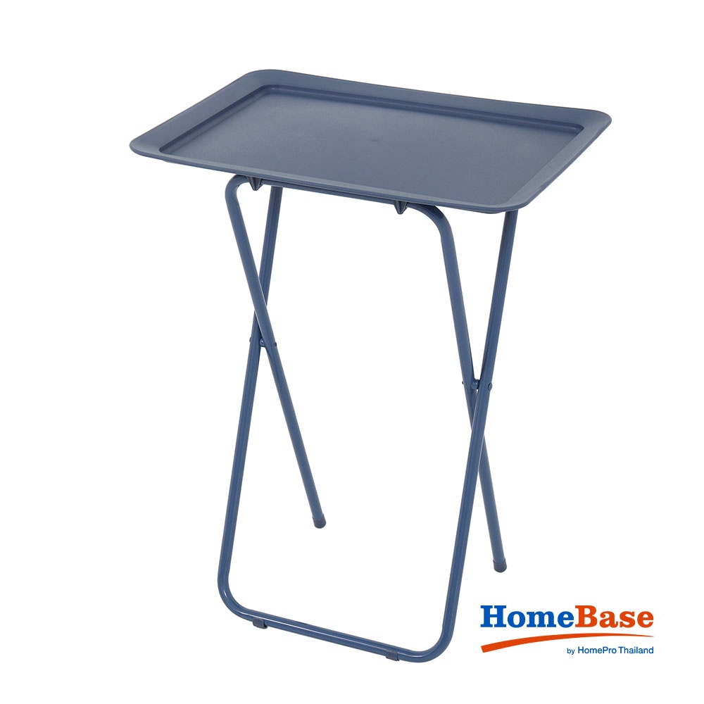 HomeBase FURDINI Bàn gấp đa năng chân thép mặt bàn nhựa PP W52xH66xD37cm màu xanh đen