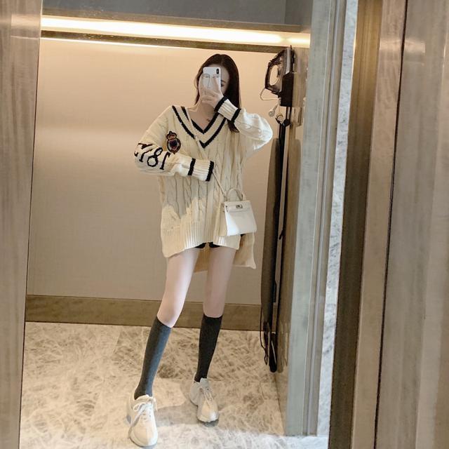 Áo khoác len dáng rộng tay dài thời trang thu đông mới cho nữ 2021