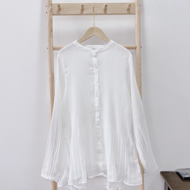 Sẵn áo váy xếp ly form giấu quần đẹp bá cháy