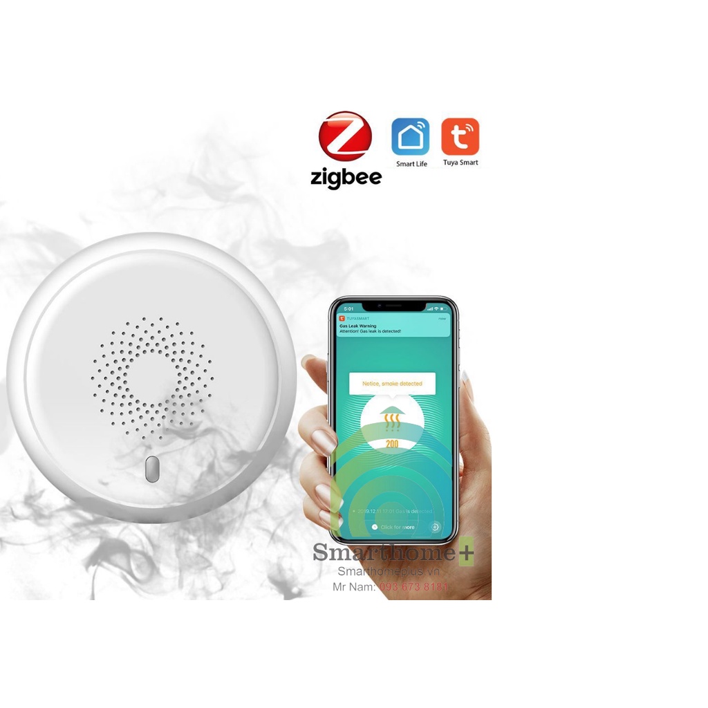 Cảm Biến Báo Khói Cảnh Báo Hỏa Hoạn Zigbee Tuya ZSM1