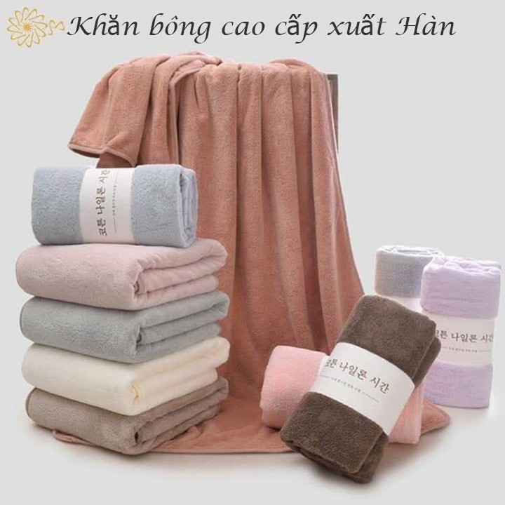 Khăn Tắm Xuất Hàn Mềm Mịn Siêu Thấm Hút Size Lớn Kích Thước 70x140cm Phụ Kiện Phòng Tắm