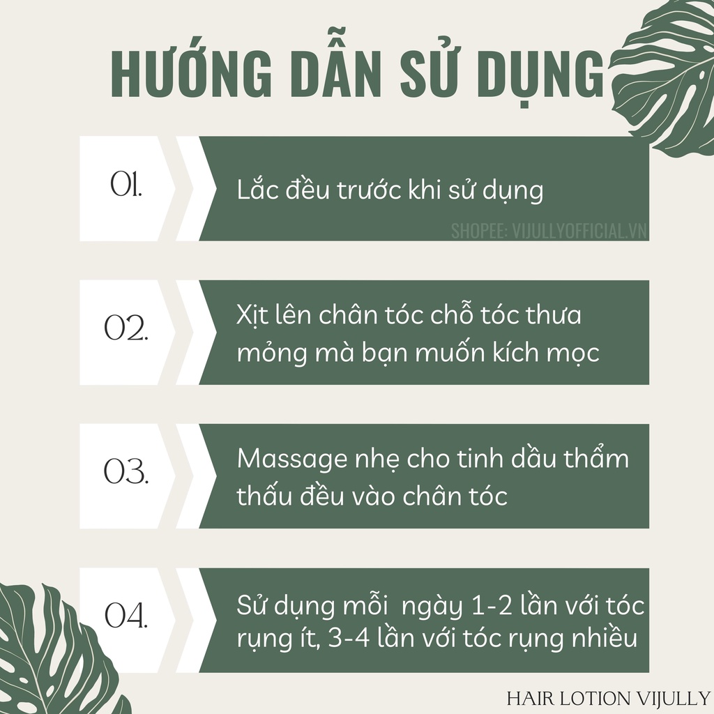 Xịt tóc, Tinh dầu bưởi, Xịt bưởi Vijully chính hãng, kích mọc tóc, giảm rụng tóc, dưỡng tóc, chăm sóc tóc, xịt mọc tóc