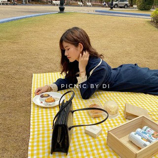 Thảm picnic caro VÀNG handmade