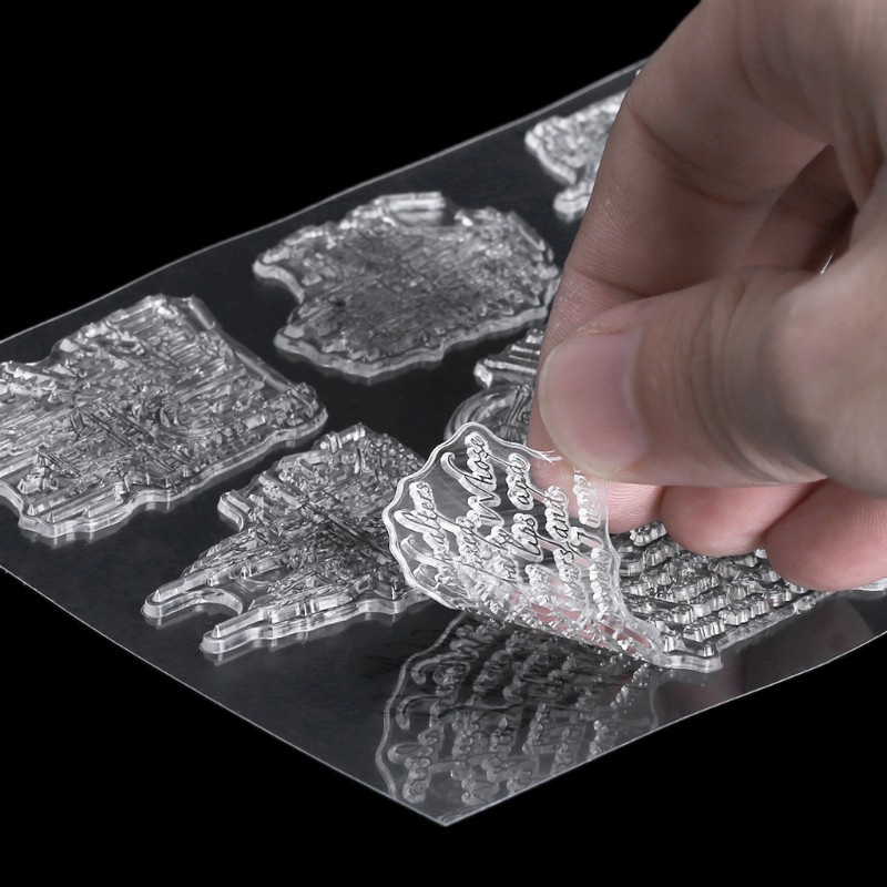 Mẫu Tem Sillicone Trong Suốt Họa Tiết Tòa Nhà Đa Dạng Trang Trí Scrapbook