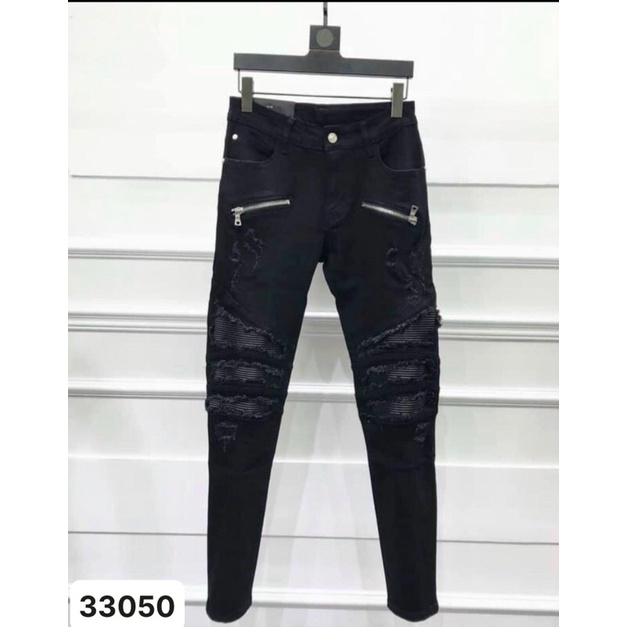 quần bò Amiri 2 khoá vá da, quần jean nam amiri vá da siêu chất | BigBuy360 - bigbuy360.vn