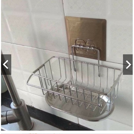 Kệ inox 304 có khay hứng nước đựng miếng rửa chén bát dán tường Siêu Chắc