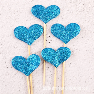 Set 5 que nhũ tim xanh mới