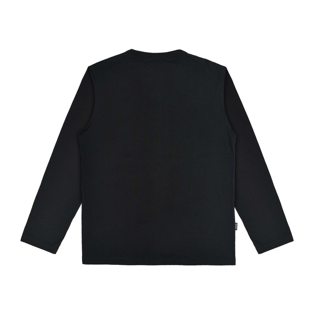 Áo Thun Tay Dài In Chữ Henley - Blacken