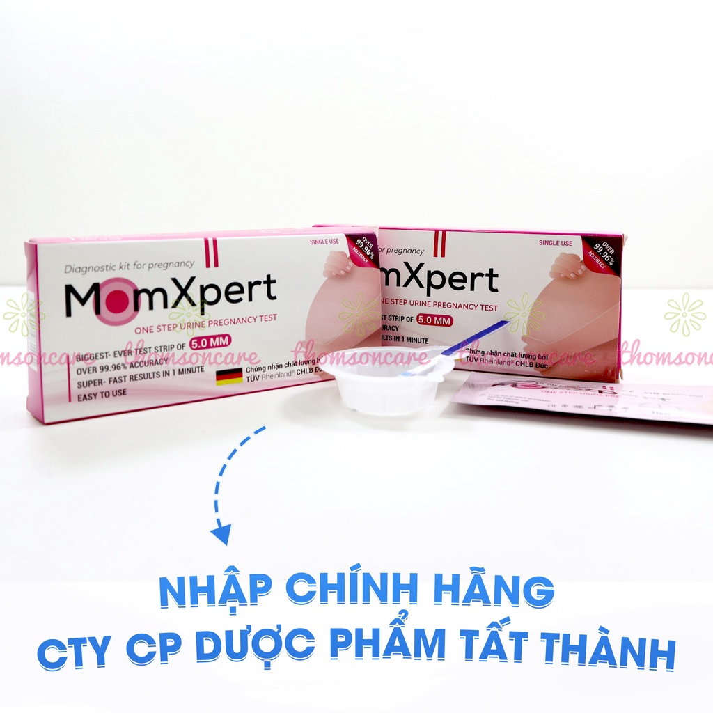 Que thử thai MomXpert phát hiện thai sớm - Che tên sản phẩm, test thai nhanh, chính xác - Bút thử thai