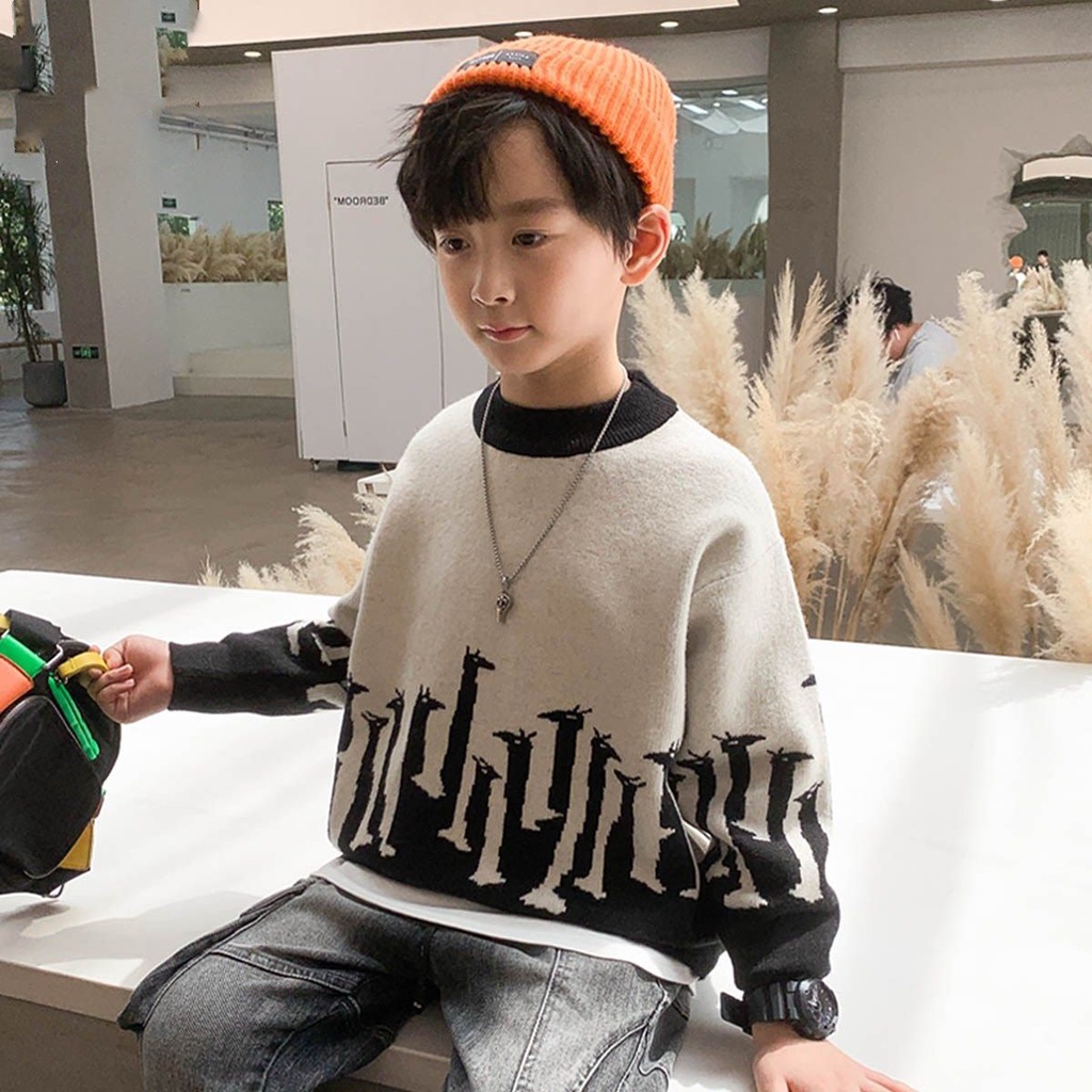 Áo Sweater Dệt Kim Chất Liệu Dày Dặn Thời Trang Thu Đông Hàn Quốc Mới 2022 Cho Bé Trai