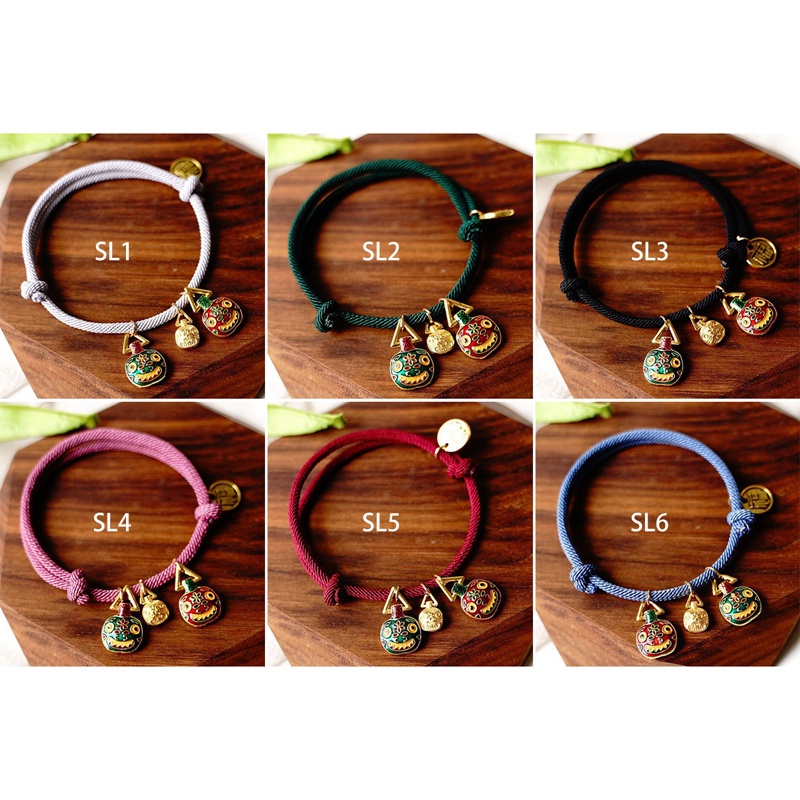 Vòng Tay Dây Thừng May Mắn Nhiều Màu Sắc Họa Tiết Quái Vật