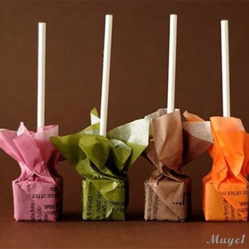 [{COD}] 100 Paper Lollipop Sticks Chocolate Supplies Cake Pops Decor 10cm / 3.94\'\'