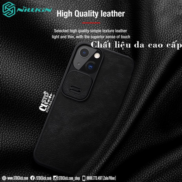 BAO DA IPHONE 13 NILLKIN QIN BẢO VỆ CAMERA CHÍNH HÃNG - HÀNG CHUẨN