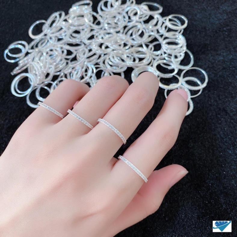 Nhẫn 1 hàng đá xinh bạc ta - Bạc Kim Hưng