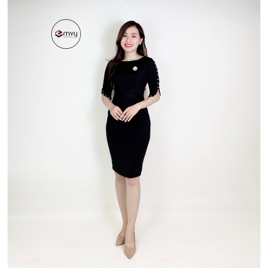 Váy umi body cổ tròn tay đính ngọc tặng kèm tag cài Emvy - K1 | BigBuy360 - bigbuy360.vn