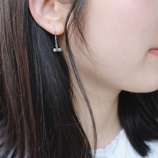 Bông tai bạc mắc xích pha lê