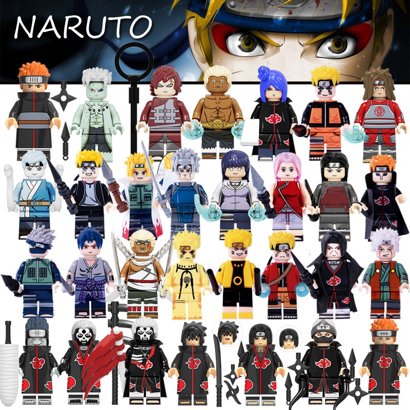 Mô Hình Lắp Ráp Lego anime Nhân Vật Hoạt Hình Naruto Boruto Minato Killer bee Tobirama Gaara Sakura madara minifigures