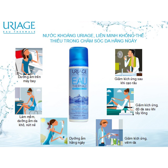 [TEM CTY] URIAGE Thermal Water 150mL &amp; 300mL - Xịt Khoáng Dưỡng Ẩm Cân Bằng Da.