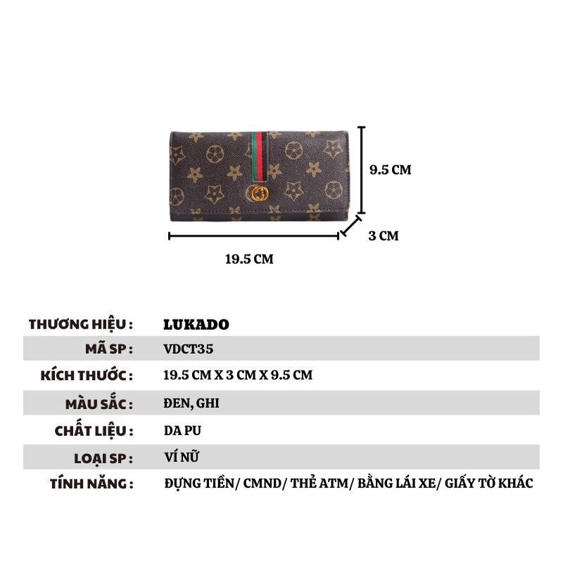 Ví cầm tay nữ dáng dài thời trang Hàn Quốc đựng tiền nhiều ngăn dễ thương đẹp cao cấp giá rẻ JOLITA VDCT35