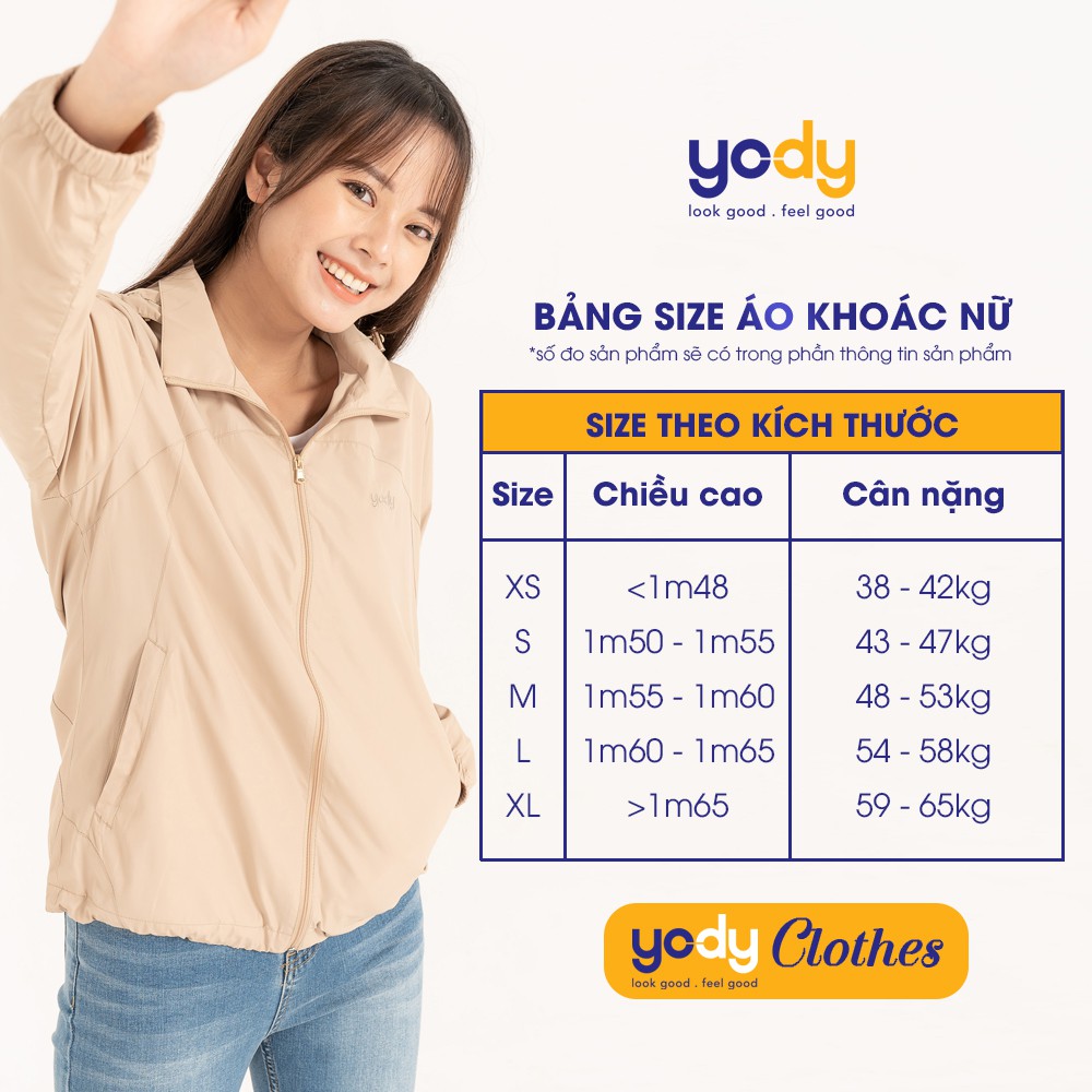 Áo chống nắng nữ YODY tron cản tia UV nhẹ thoáng mát mềm mại ACN4002