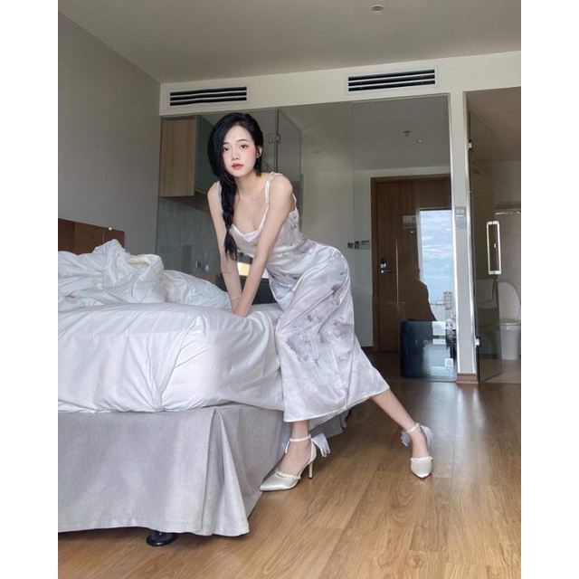 Váy Lụa Hai Dây Kèm Ảnh Thật