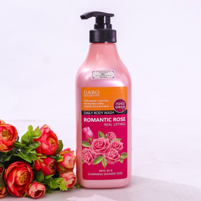 Sữa Tắm Trắng Da Hàn Quốc Tinh Chất Từ Hoa Hồng Dabo Romantic Rose (750ml)