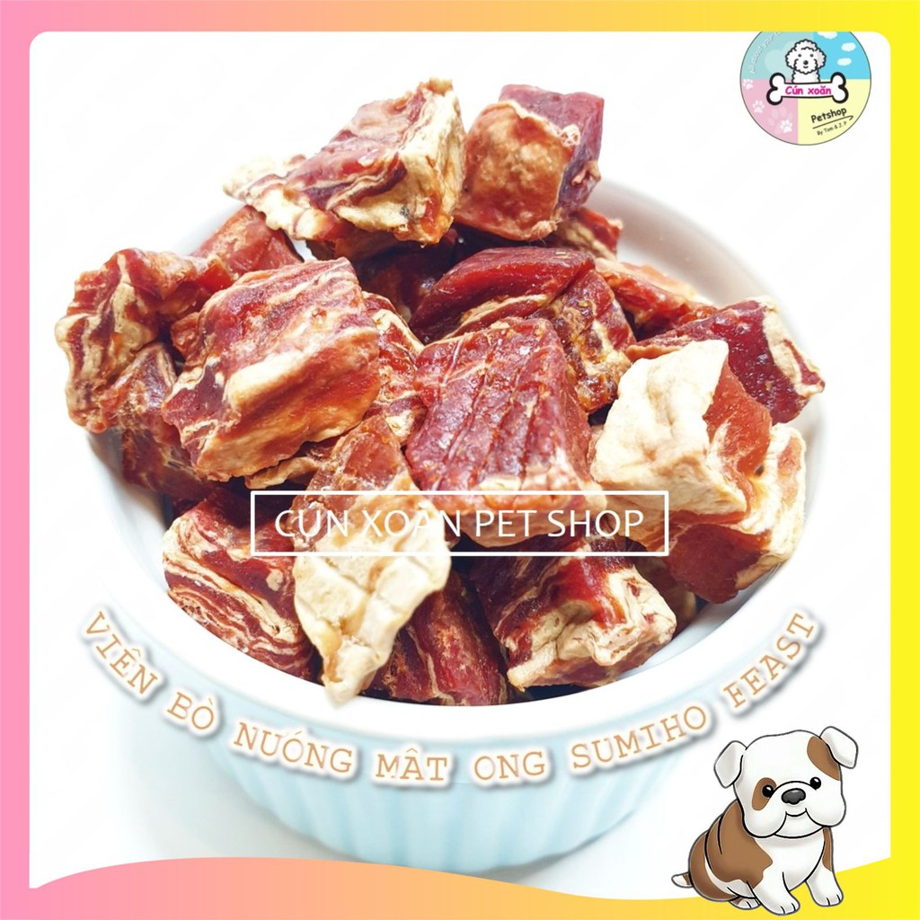 Bánh thưởng cho chó Sumiho Feast (Viên bò mật ong) (Túi 100gr) thức ăn cho chó từ 2 tháng tuổi